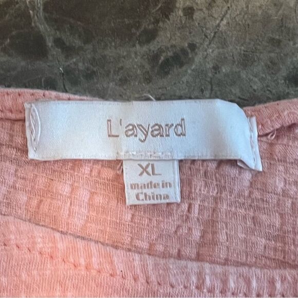 L'ayard Top Size XL Sherbert Orange Boho Peplum Blouse​ - Picture 5 of 11